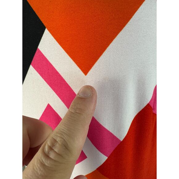 J Howard Shift Dress 18 Multicolor Geometric Half Sleeve Polyester Spandex - Picture 2 of 14